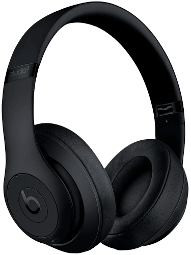 black wireless headphones