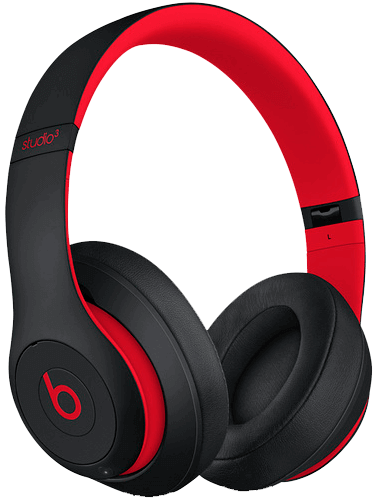 black and red wireless headphones